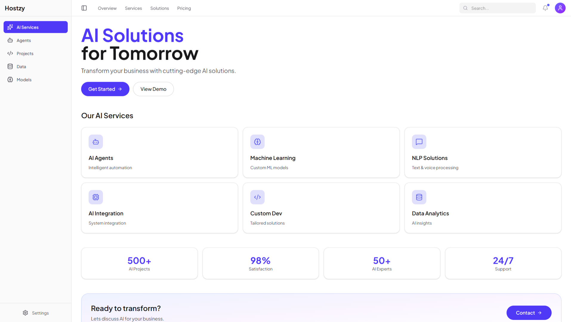 Dashboard Demo screenshot